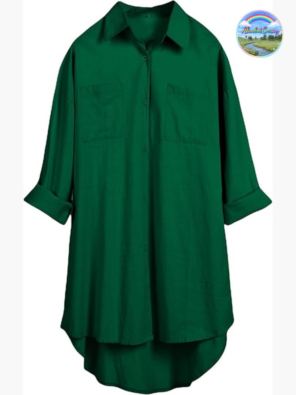 Women's Oversized Linen Blend Button Up Long Sleeve Tunic Shirt
